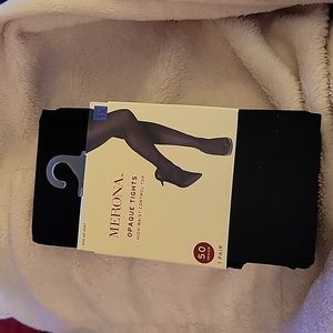 Merona black opaque tights high waist control top 50 denier stretch size…1X New